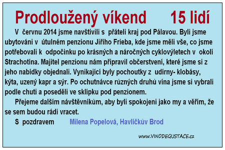 Degustace Strachotín doporučení