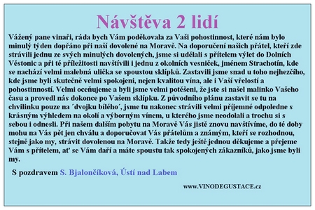 Degustace Strachotín doporučení